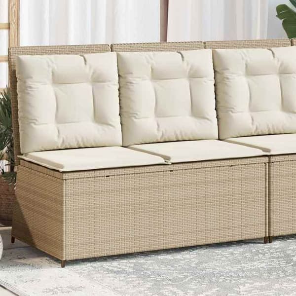 Maison Exclusive - Beige polyrottinkinen puutarhapenkk
