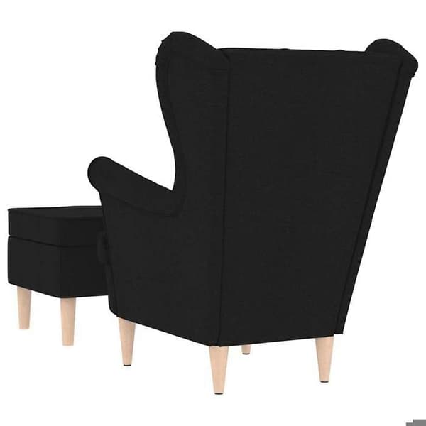 Maison Exclusive - Stol med fodskammel Sort Stof