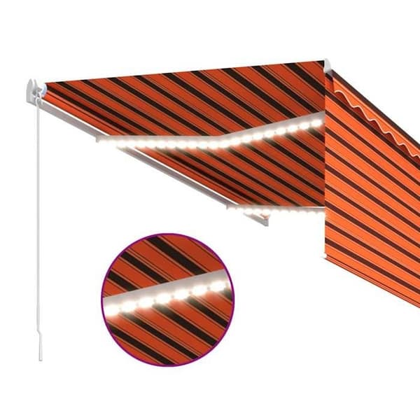 Fällbart tak - EXKLUSIVT HUS - 3,5x2,5 m - Manuell - Aluminiumram - UV-skyddad polyesterduk Apelsin