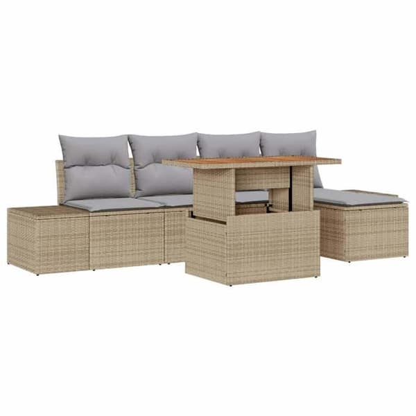 Maison Exclusive - Sæt af 6 pc. have-sofa i beige poly rattan