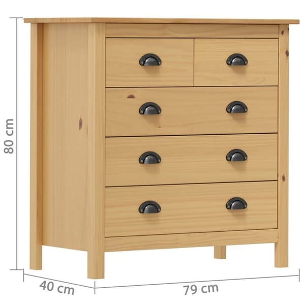 Maison Exclusive - Buffet Hill 79x40x80 cm Vahva mänty
