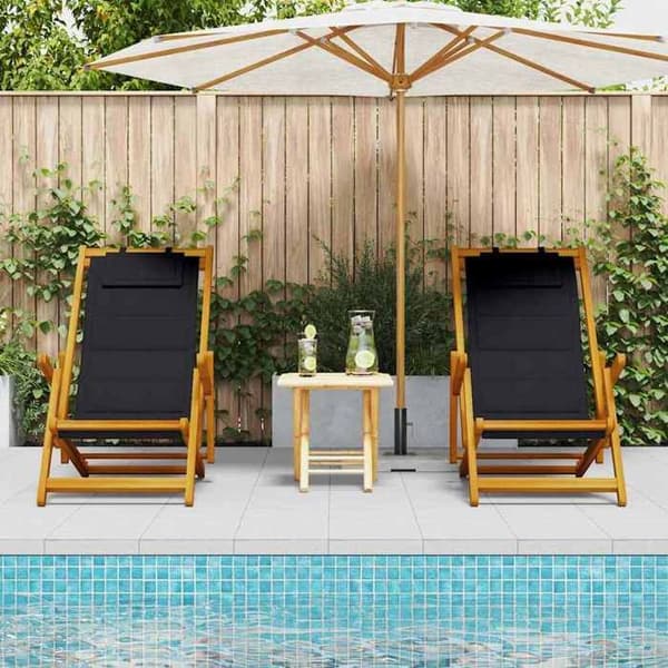 Maison Exclusive - Strandstol 2 stk Brun Massiv Akacietræ brun