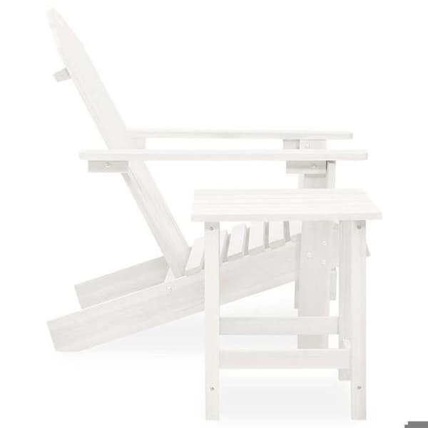 Maison Exclusive - Adirondack trädgårdsstol med bord i vit gran