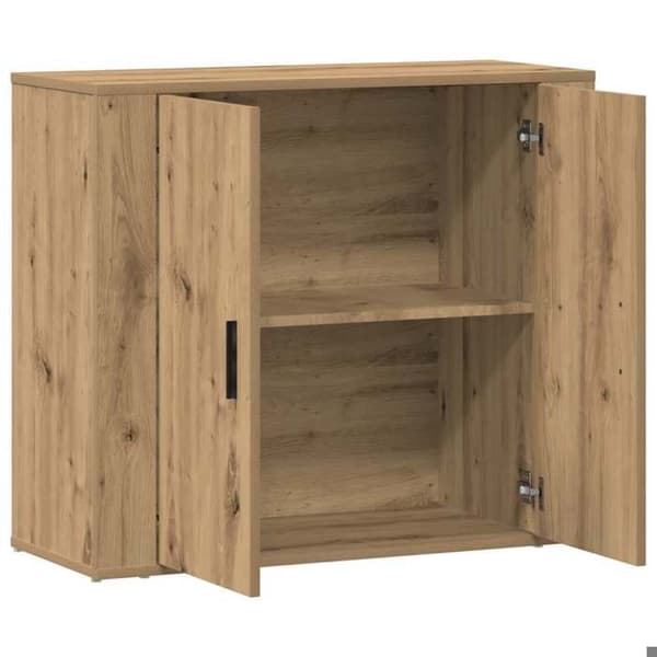 Maison Exclusive - Buffet i egetræ, håndlavet 80x33x70 cm, ingeniørtræ