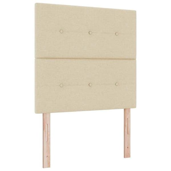 Maison Exclusive - Sengestel med hovedgærde Creme 120 x 200 cm stof