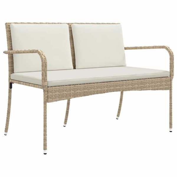 Maison Exclusive - Beige polyrottinkinen puutarhakalustesarja