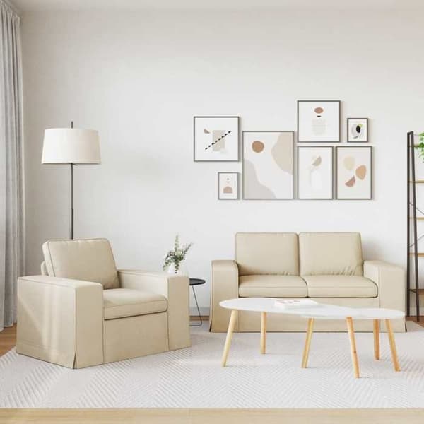 Maison Exclusive - Sæt af 2 sofaer i cremefarvet stof