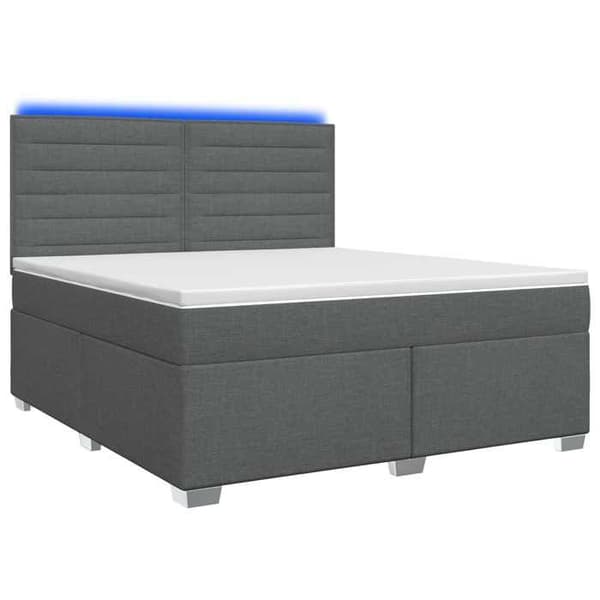 Maison Exclusive - Boxspring seng med madras Mørkegrå 140 x 200 cm Stof Mörkgrå