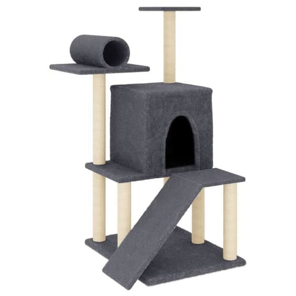 Maison Exclusive - Kattekradse med grå sisal klatretræ 110,5 cm mörkgrå