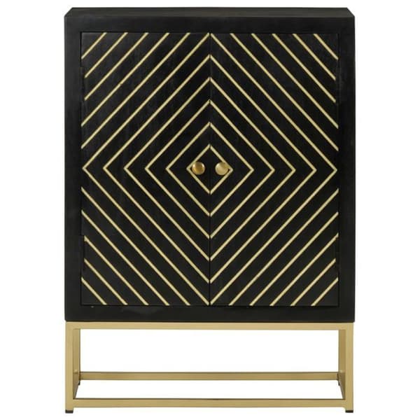 Maison Exclusive - Buffet med 2 døre sort og guld 55x30x75 cm mango