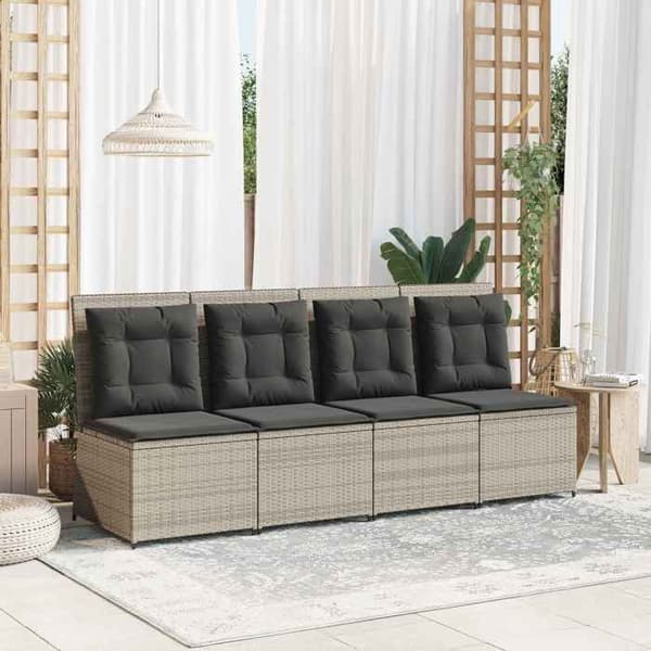 Maison Exclusive - Lys grå have-sofa i polyrotin Ljusgrått