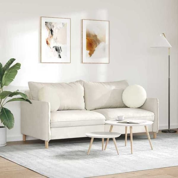 Maison Exclusive - Sittkuddar 2 st Kräm Ø 40 x 13 cm Sammet Grädde
