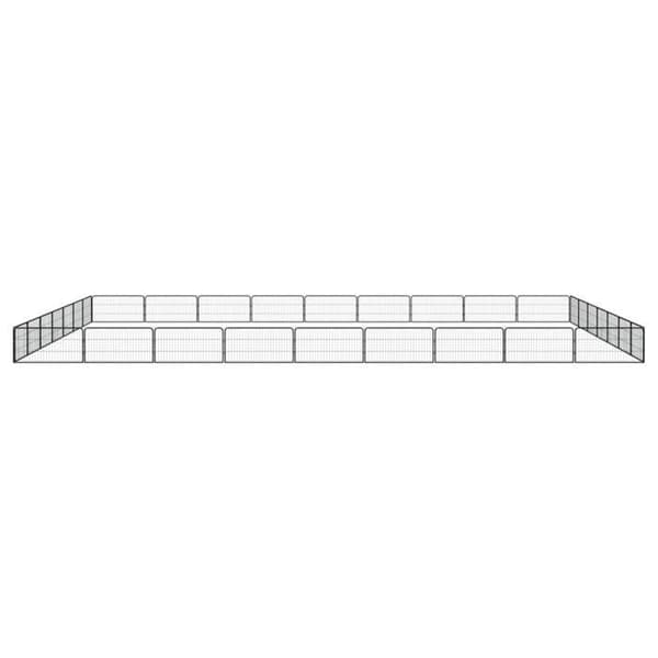 Hundepanel - Eksklusivt hus - 32 paneler - Epoxy malet stål - Sort 100 x 50 cm Svart