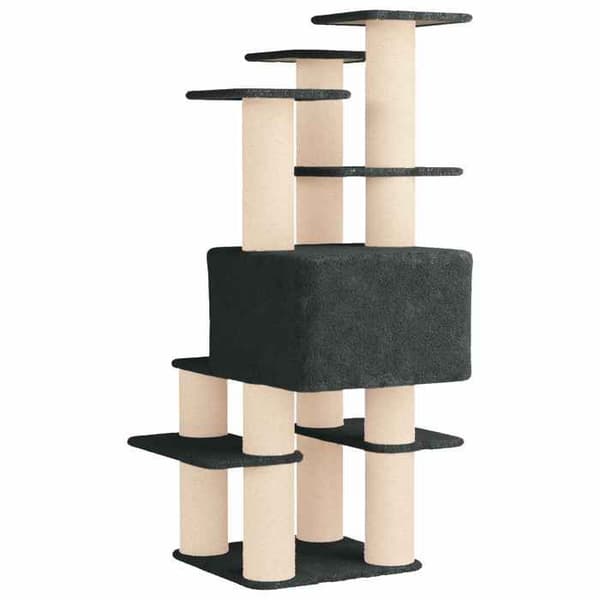 Maison Exclusive - Kattträd med sisal klöspålar Mörkgrå 161 cm