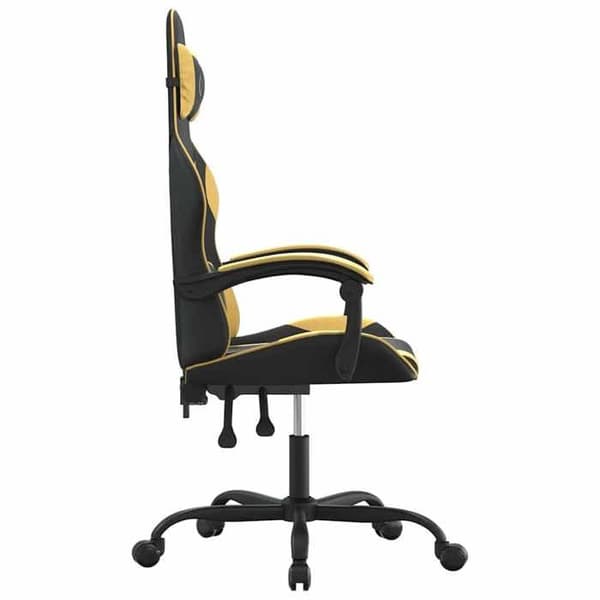Maison Exclusive - Svart och guld Spelstol i konstläder