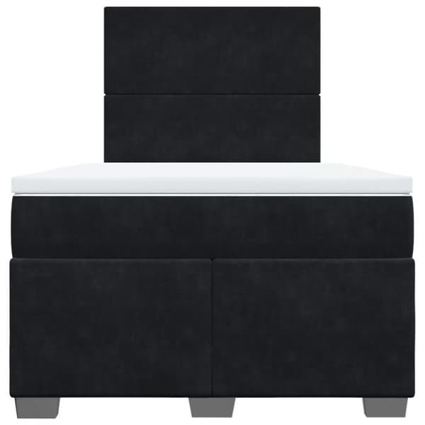 Maison Exclusive - Sängbotten med ribbor och svart mattress 120x190 cm sammet