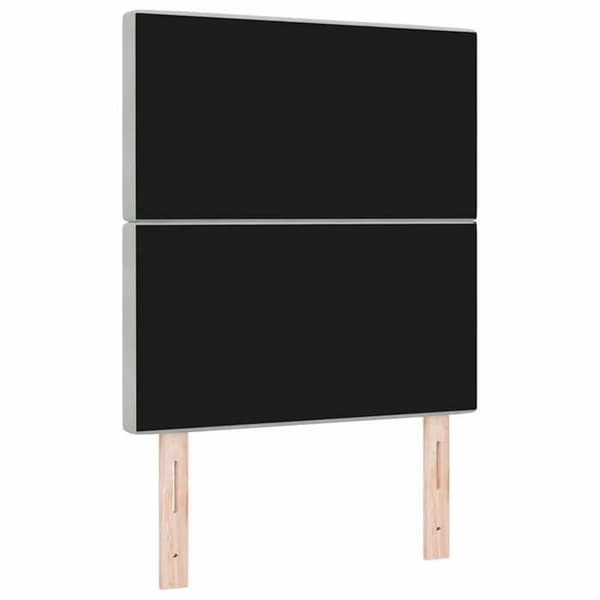 Hovedgærde - EKSKLUSIV HUS - Rektangulær enkel - Lys grå velour - 80 cm - 2 justerbare højder Ljusgrått