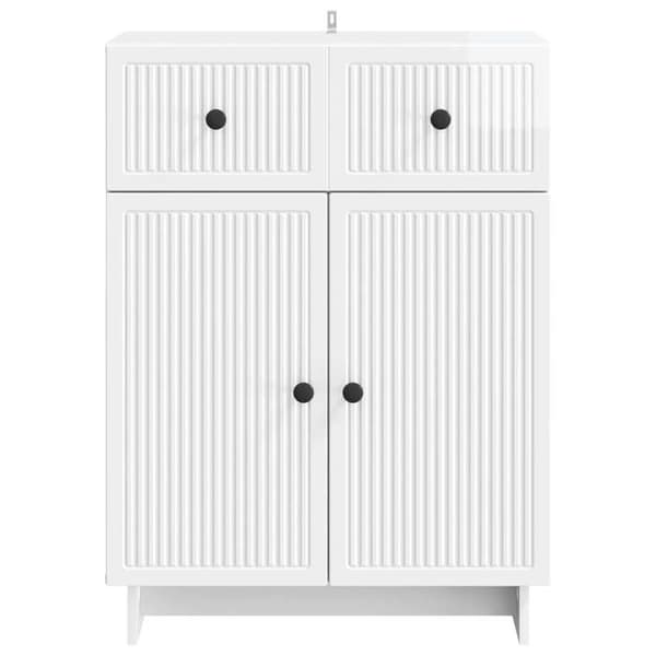 Maison Exclusive - Hvid glans buffet 66 x 34,5 x 90 cm Ingeniørtræ