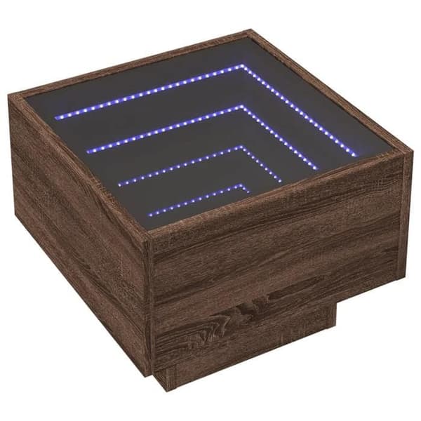 Maison Exclusive - Natteskab med uendelig LED egetræ brun 40x40x30 cm brun ek