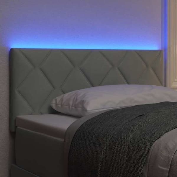 Maison Exclusive - LED Hovedgærde Lys Grå 90 cm Velour