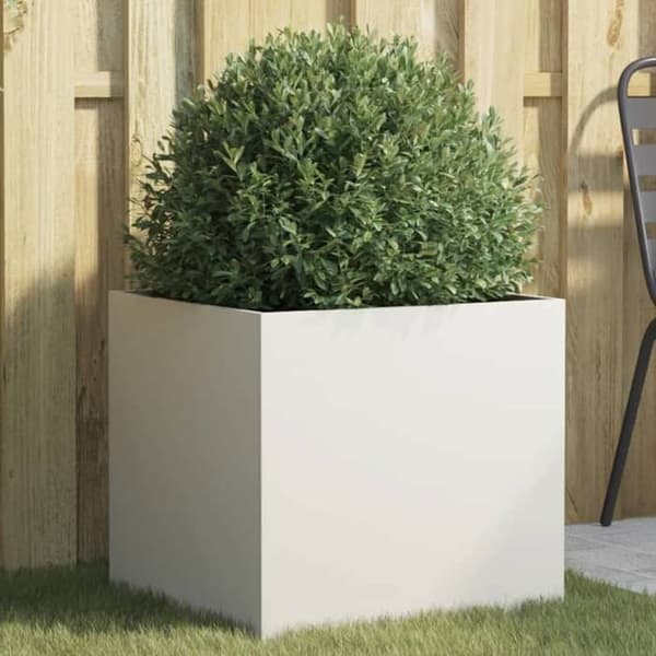 Maison Exclusive - Hvid plantekasse 49x47x46 cm stål