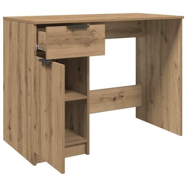 Maison Exclusive - Håndlavet egetræskontor 100x50x75 cm ingeniørtræ