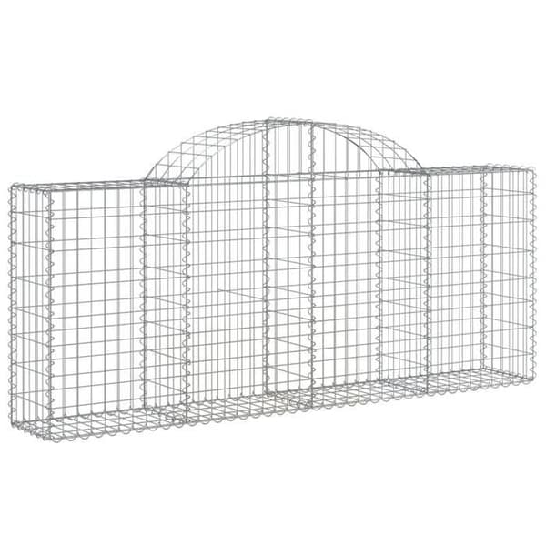 Gabionikorit - Exclusive-koti - kaarevat - 8 kappaletta - 200×30×80/100 cm silver-