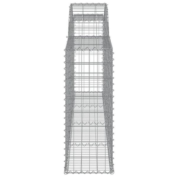 Maison Exclusive - Bågformade gabionkorgar 4 st 300x30x80/100 cm galvaniserat järn silver-
