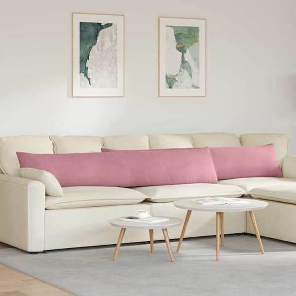 Sofa puder - EKSKLUSIV HUS - Moderne - Fløjl - Rosa - 200 x 40 cm Ros