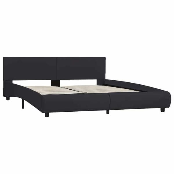 Maison Exclusive - Sengestel med LED uden madras sort 160x200 cm Svart
