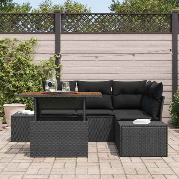 Maison Exclusive - Sæt af 5 pc have-sofa i sort poly rattan