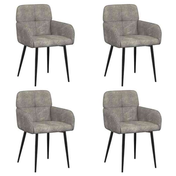 Maison Exclusive - 4 st Matstolar i Ljusgrå Syntetmocka