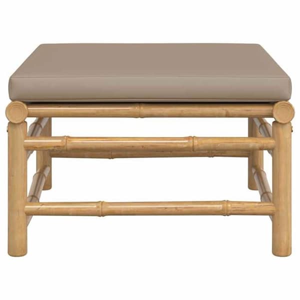 Maison Exclusive - Trädgårdsfotpall med taupe bambu kuddar