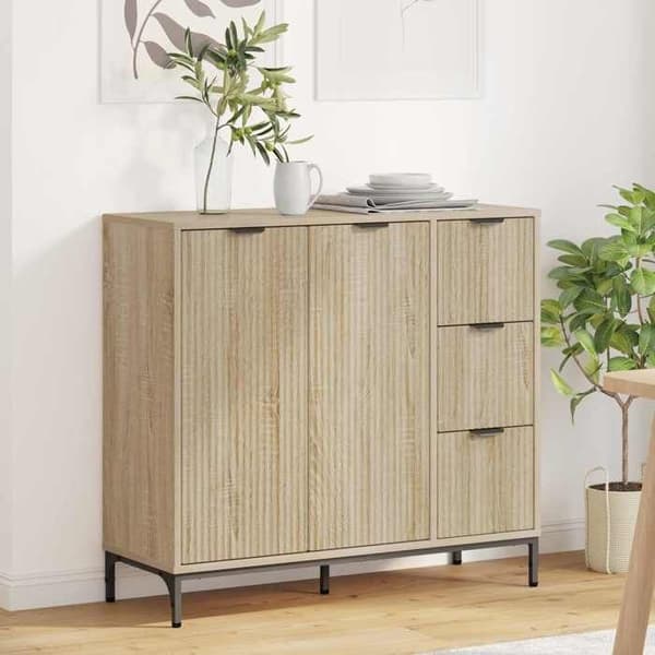 Maison Exclusive - Buffé Ek Sonoma 89,5 x 33 x 82 cm Ingenjörsträ