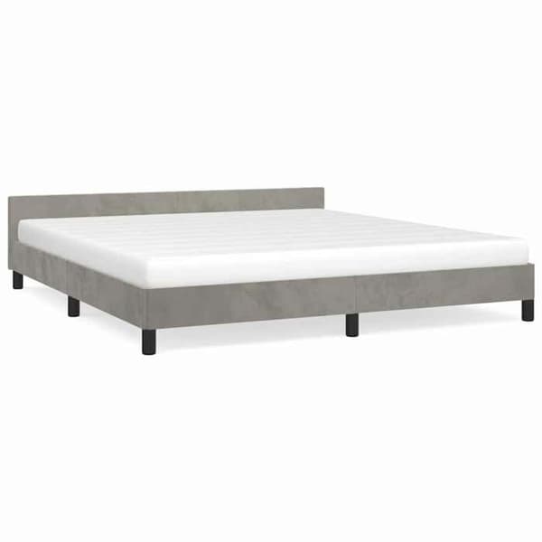 Maison Exclusive - Sängram utan madrass ljusgrå 180x200 cm sammet