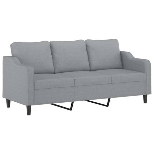 Maison Exclusive - 4-delars soffgrupp med ljusgrå kuddar i tyg