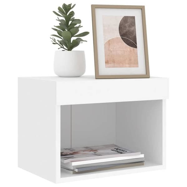 Maison Exclusive - Väggmonterade sängbord med LED-lampor 2 st vit Vit