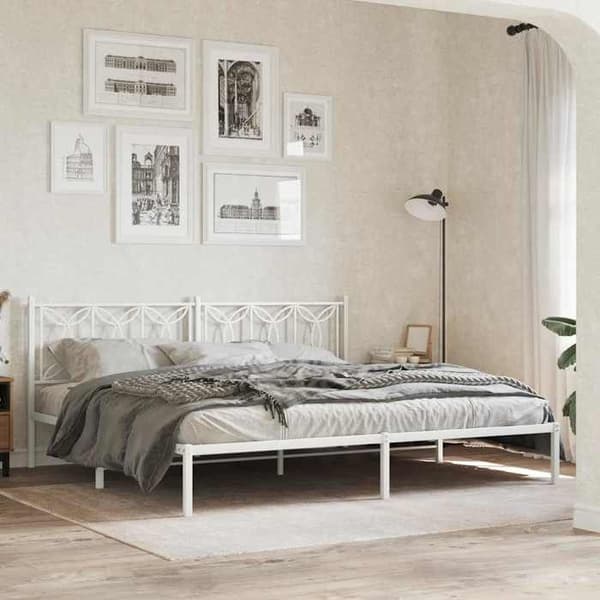 Hovedgærde - EKSKLUSIV HUS - 193 cm - Metal - Hvid - Klassisk design Vit