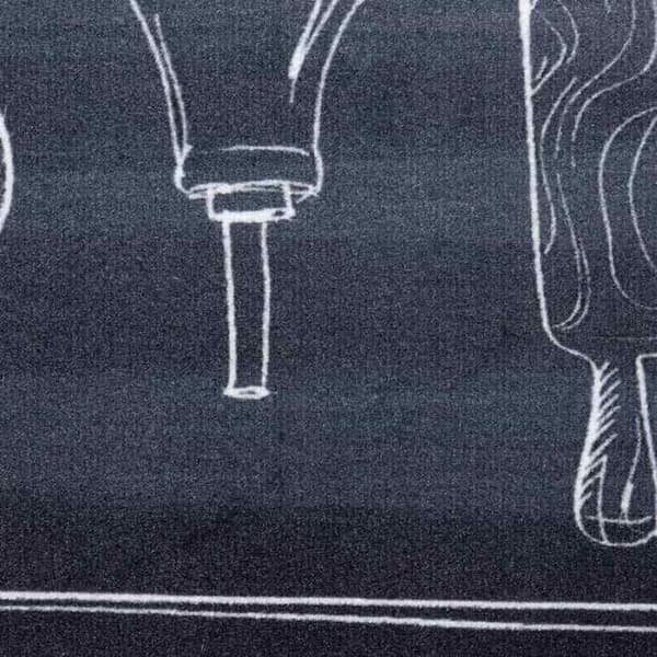 Köksmatta - EXKLUSIV HEM - 300 x 60 cm - Svart - Sammet - Halkfri
