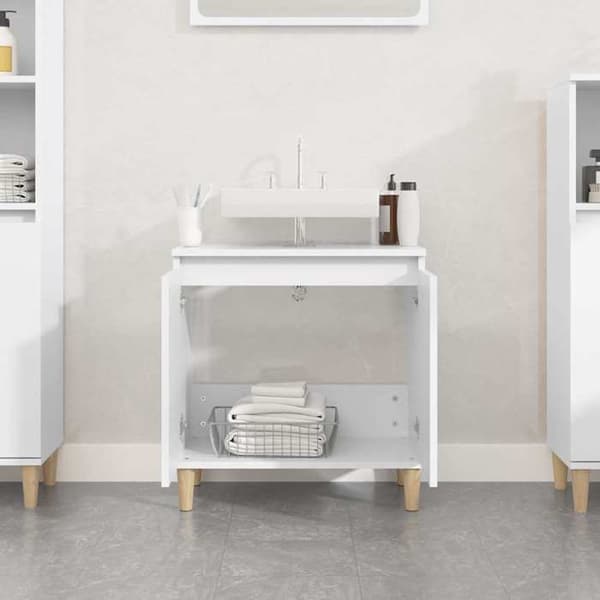 Maison Exclusive - Hvid vaskeskab 58x33x60 cm ingeniørtræ