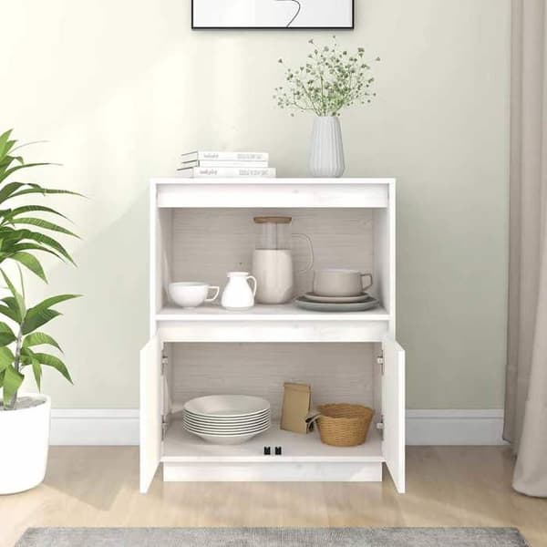Maison Exclusive - Buffé Vit 60x34x75 cm Massivt furu Vit