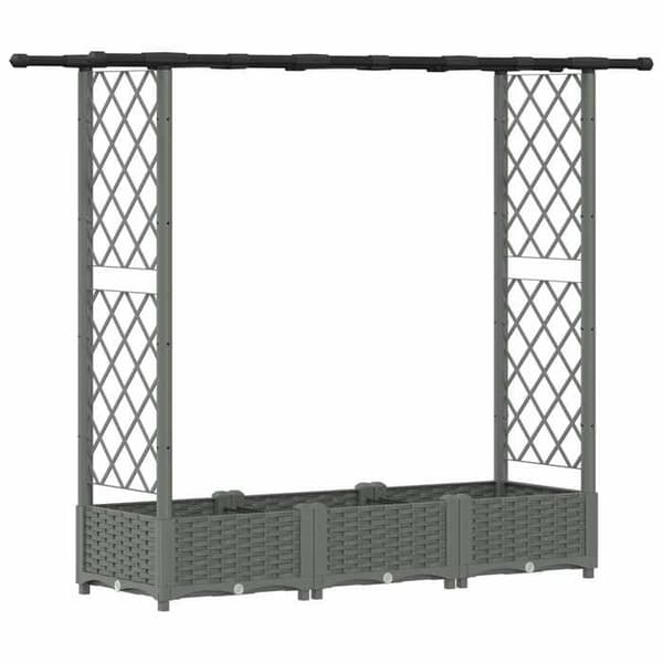 Maison Exclusive - Høj Seng med Gitter og Lys Grå Tag 164 x 40 x 121 cm PP Ljusgrått
