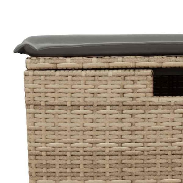 Maison Exclusive - Trädgårdsmöbler med kuddar 2 st beige flätad resin akacia