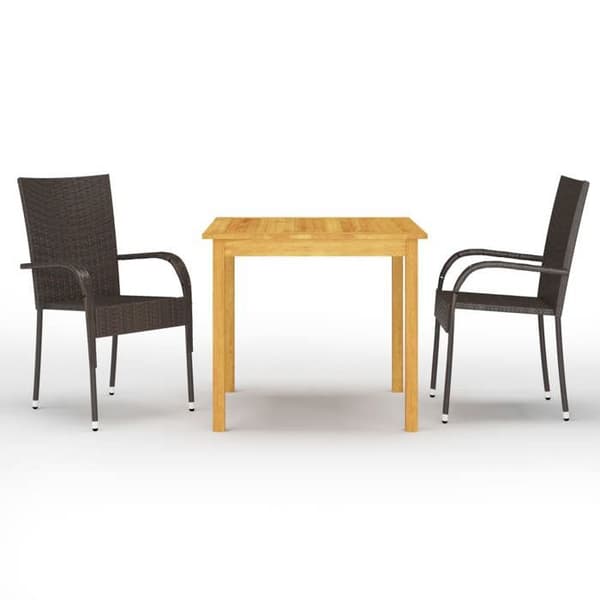 Maison Exclusive - Trädgårdsset 3 delar Brun brun