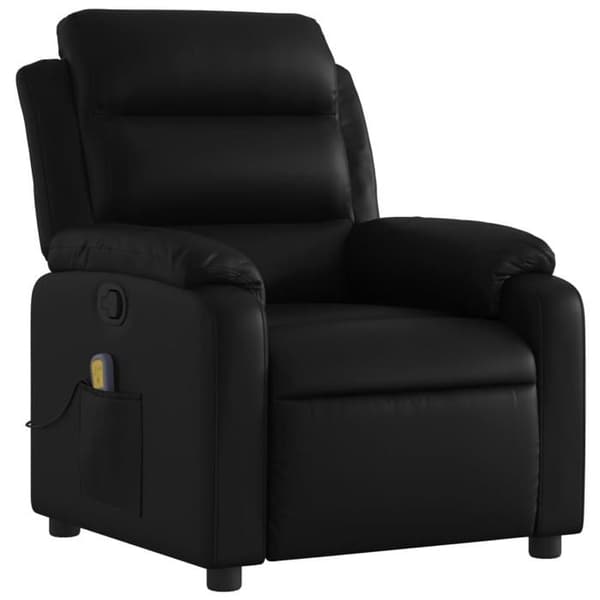 Maison Exclusive - Sort læderlook massage stol med vippefunktion