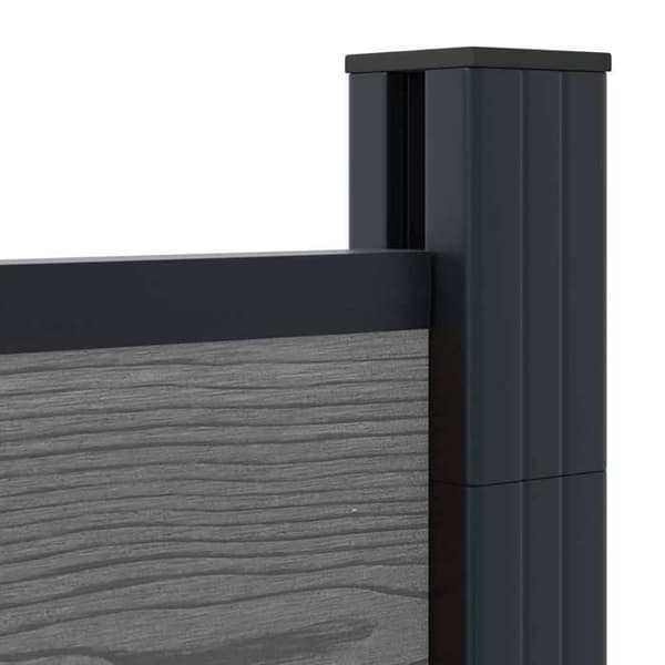 Maison Exclusive - Stängselset 5 pc 872 x 186 cm WPC och Aluminium Grå