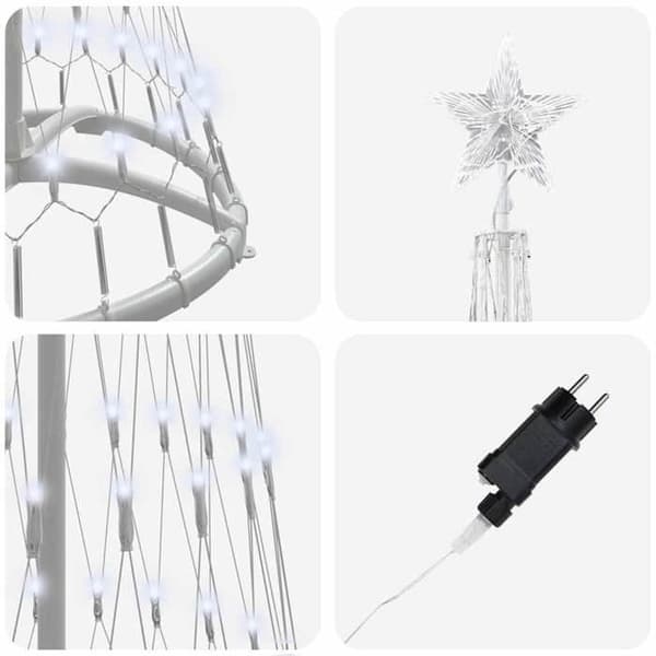 Maison Exclusive - Kallvit LED-julgran 190 cm Metall Vit kyla