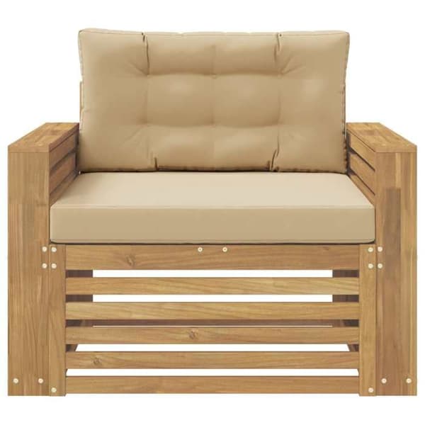 Maison Exclusive - Valkoinen ja beige polyesterista valmistettu ulkokaluste