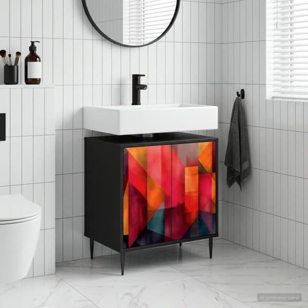 Maison Exclusive - Badeværelsesskab HEESCH Sort eg 60 x 40 x 61 cm