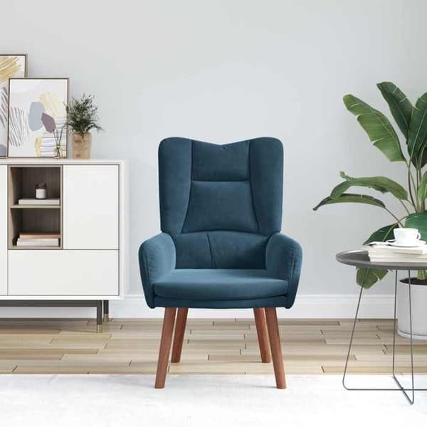 Fåtölj - EXKLUSIVT HEM - Modell Blå 63x67x94 cm - Premium sammet - Gummiträben - Nutida Blå